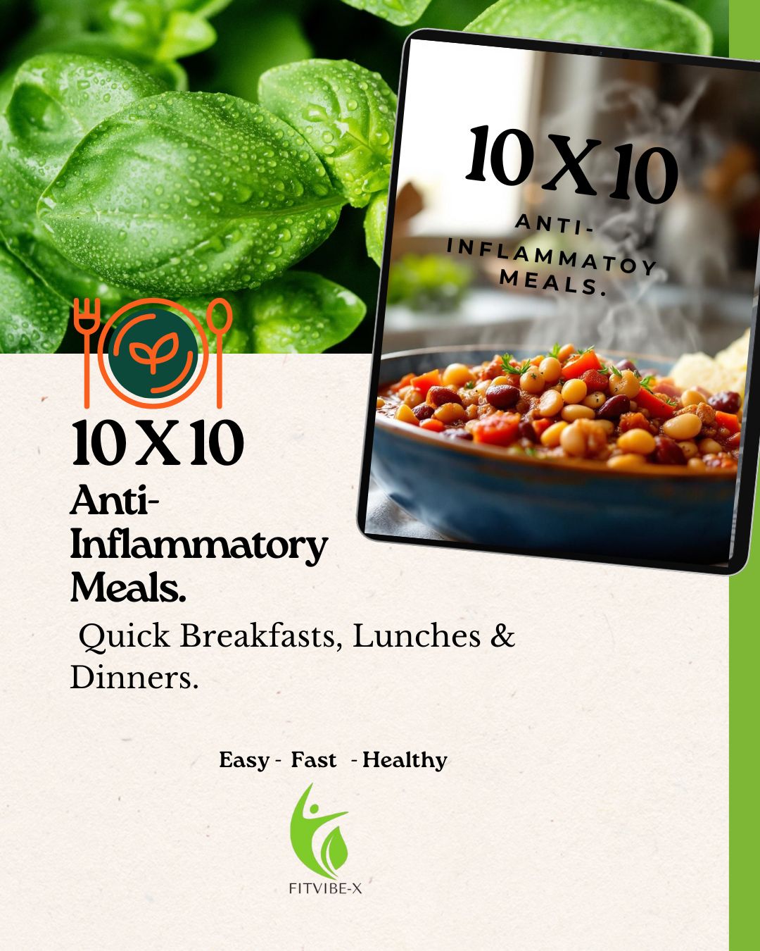 10×10 Anti-Inflammatory Meals Recipes Ebook